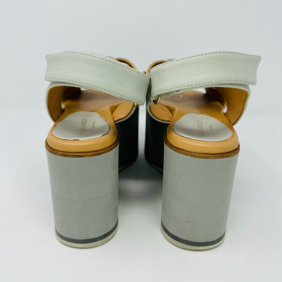 Paloma Barceló Platform-Sole Sandals-Grey Slingback-Size 9 - Picture 4 of 14